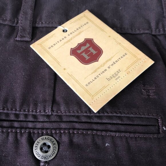 Haggar Heritage Collection Slim Fit Flat Front Cotton Jeans Purple Sz 36X34 NWT - Picture 9 of 15